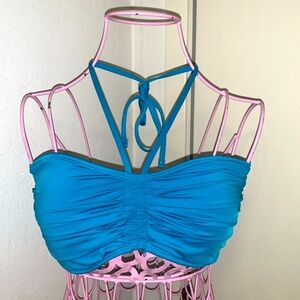 🎁🌊Like New Xhilaration Turquoise Blue Bandeau Halter Top F16621385 Medium